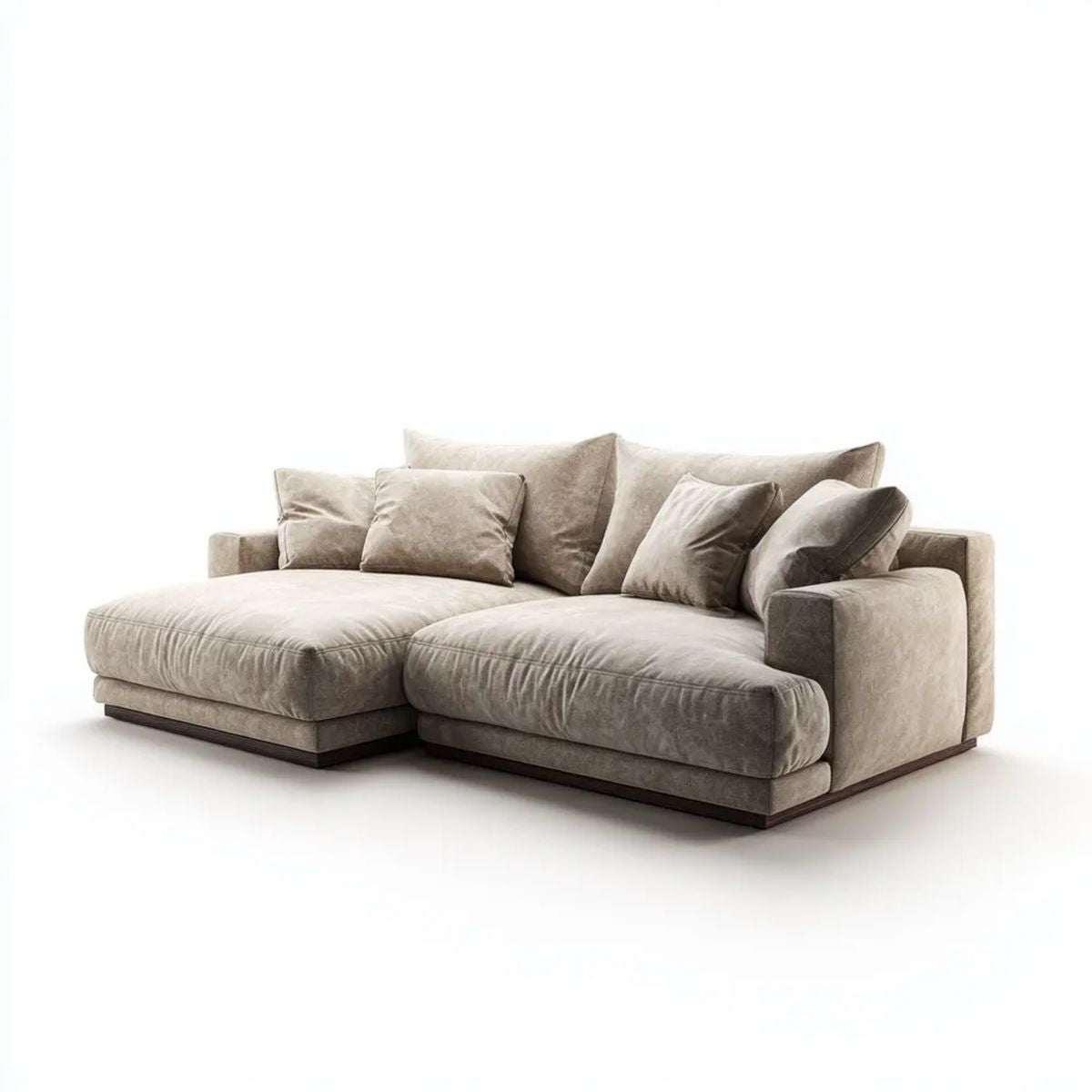 Sofa w kształcie litery L z poliestrem z lewego szezlong taupe 290 x 175 x 85 cm