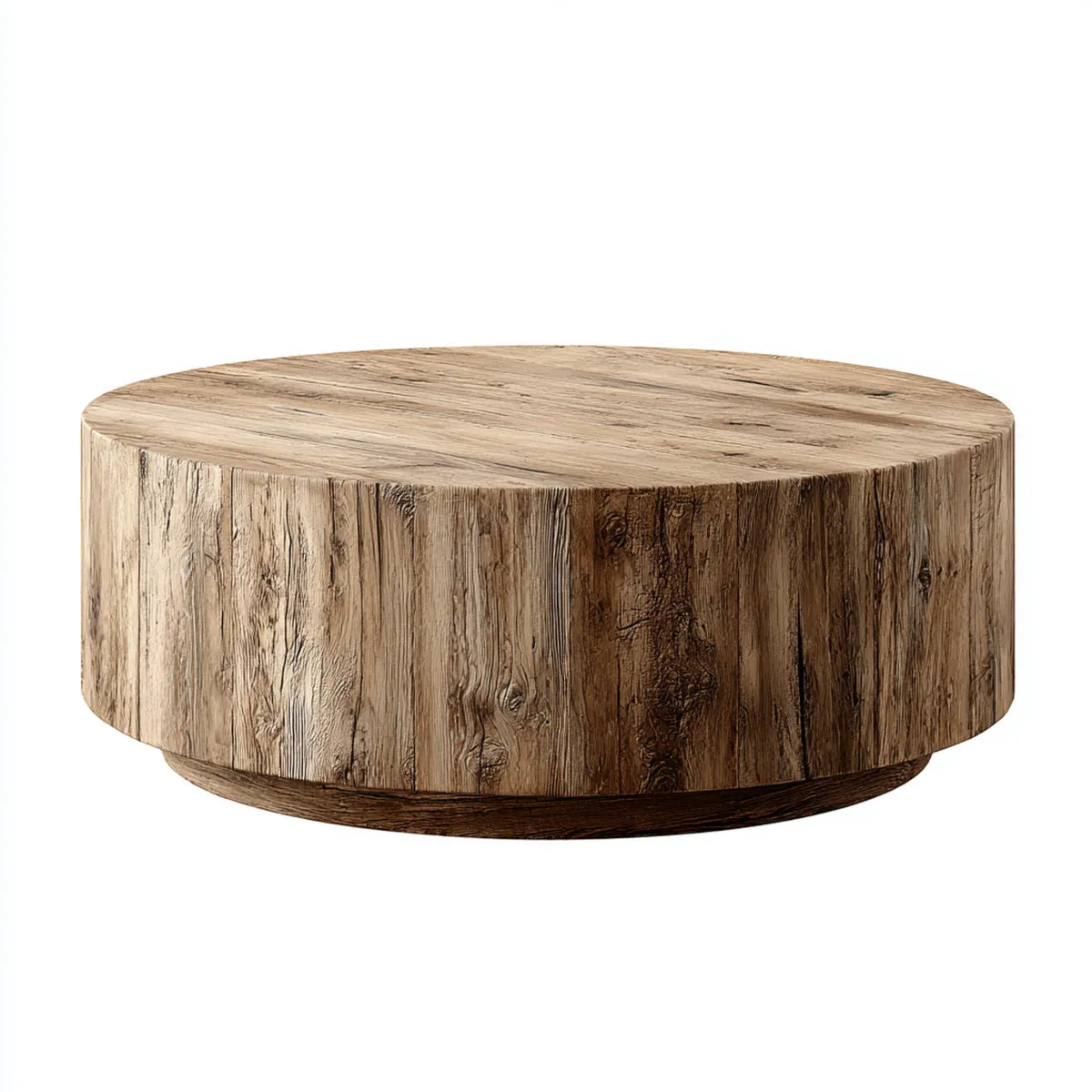 Stolik kawowy, Stół kawowy Dąb naturalny 80 x 35 cm okrągłe MDF