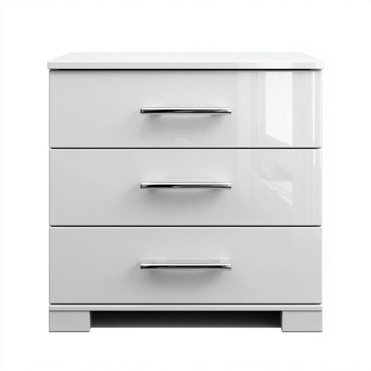 Komoda, Biała komfort z 3 szufladami w MDF, 80 x 40 x 80 cm