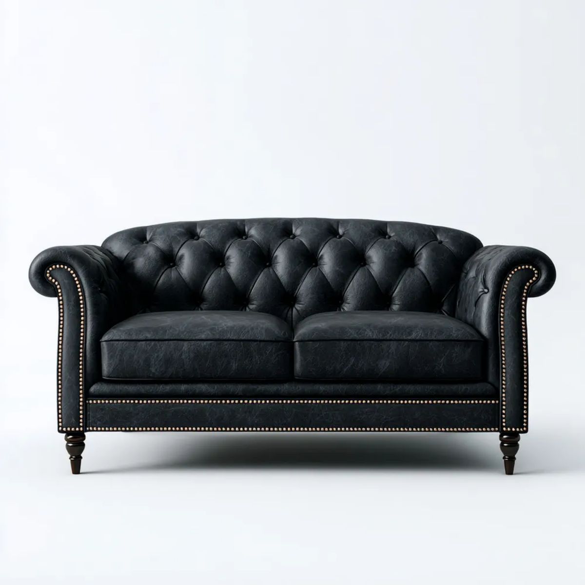 Sofa, 2-osobowa sofa czarny w kapitulacji PU 180 x 90 x 78 cm