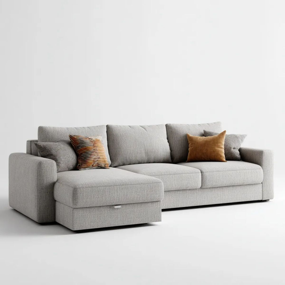 Sofa, 4-osobowa przezroczysty szary poliester sofa w poliestrze 260 x 160 x 85 cm w L