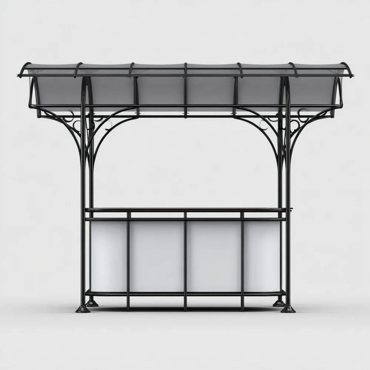 Altana lub pergola, Stal czarna i półprzezroczysty poliwęglan pergola 200 x 80 x 250 cm