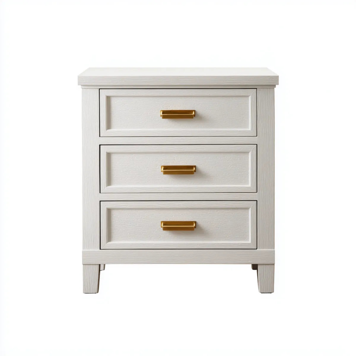 Szafka nocna, Stół z 3 szufladami Biała 60 x 40 x 65 cm MDF prostokątna