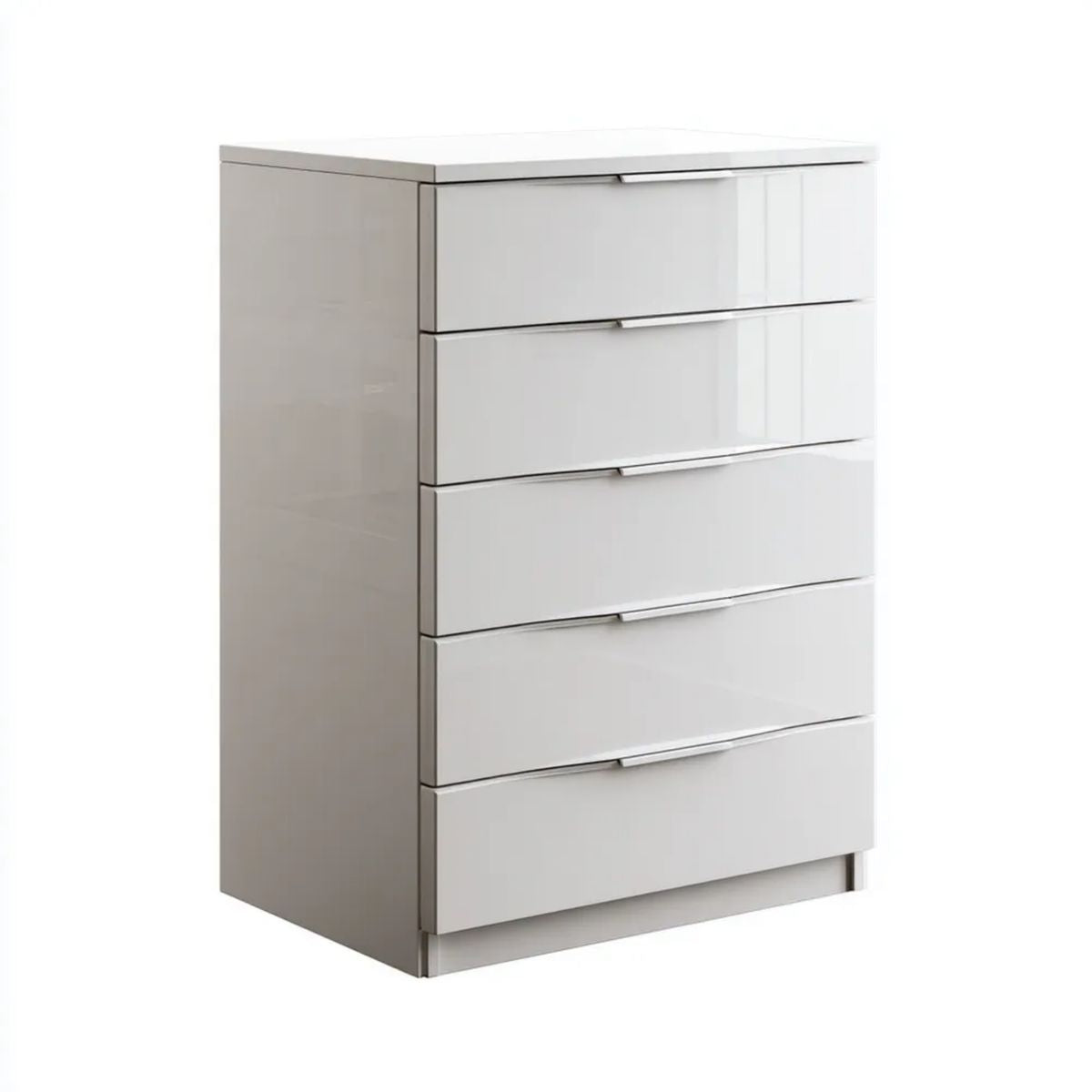 Komoda, Kommode 5 Białe szuflady w panelach MDF 80 x 40 x 110 cm