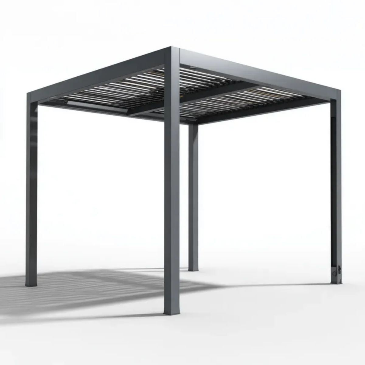 Altana lub pergola, Wolframonośnik bioklimatyczny pergola w aluminiowym antracycie 300 x 300 x 250 cm z celownikami