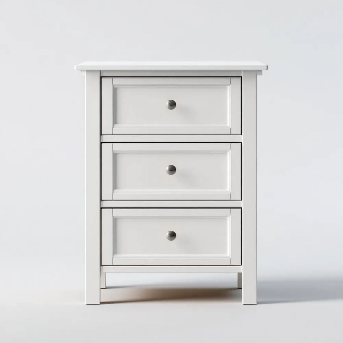 Komoda, Biała komfort MDF z 3 szufladami, 50 x 35 x 75 cm