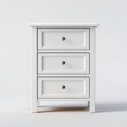 Komoda, Biała komfort MDF z 3 szufladami, 50 x 35 x 75 cm