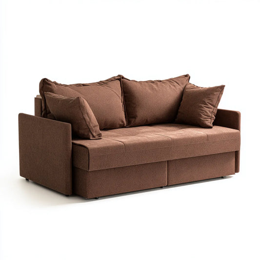 Sofa, 2-fotelowa sofa Brązowy 190 x 90 x 85 cm z tapicerką poliestrową prostokątną