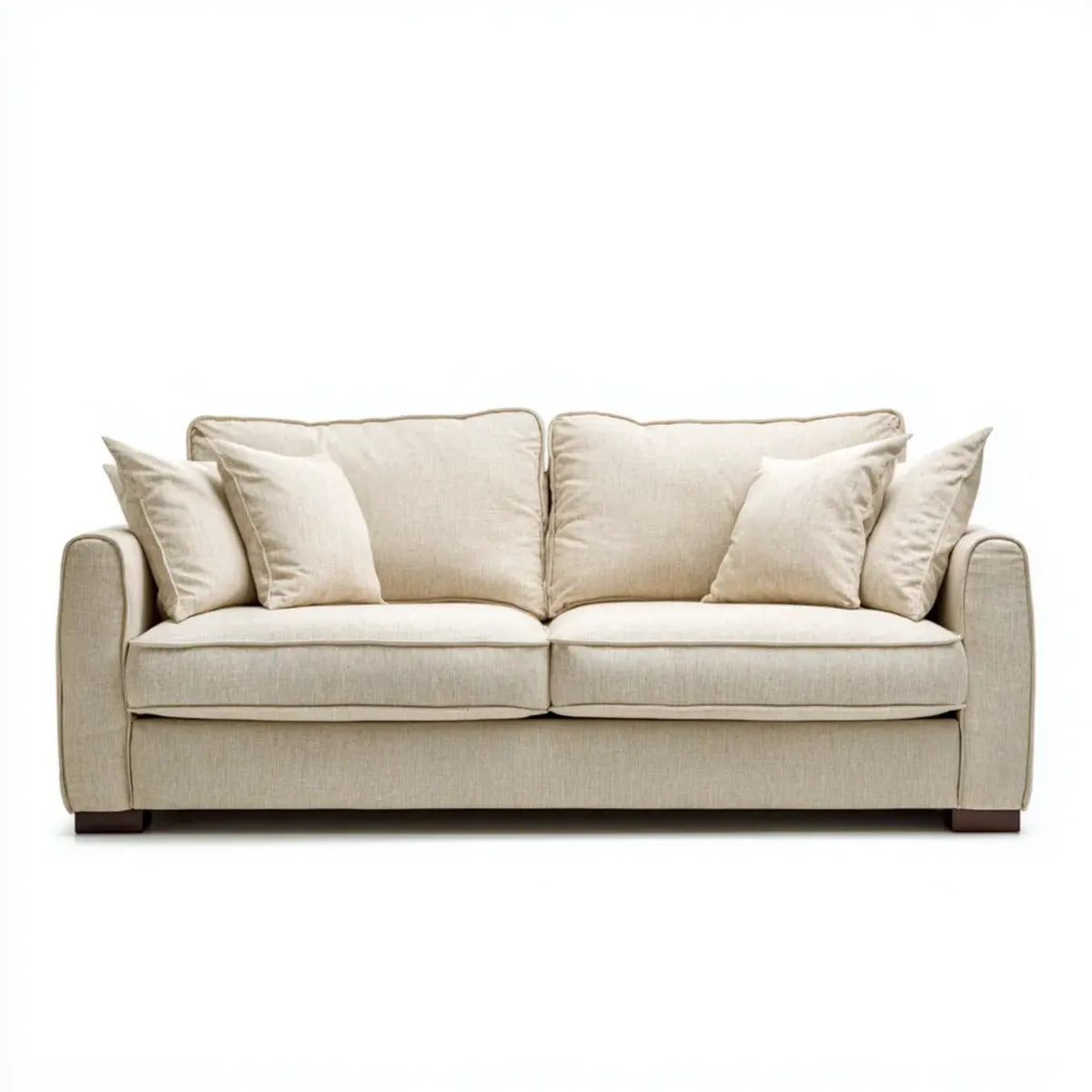 Sofa, 2-osobowa kanapa beżowa 200 x 90 x 85 cm poliester prostokątna
