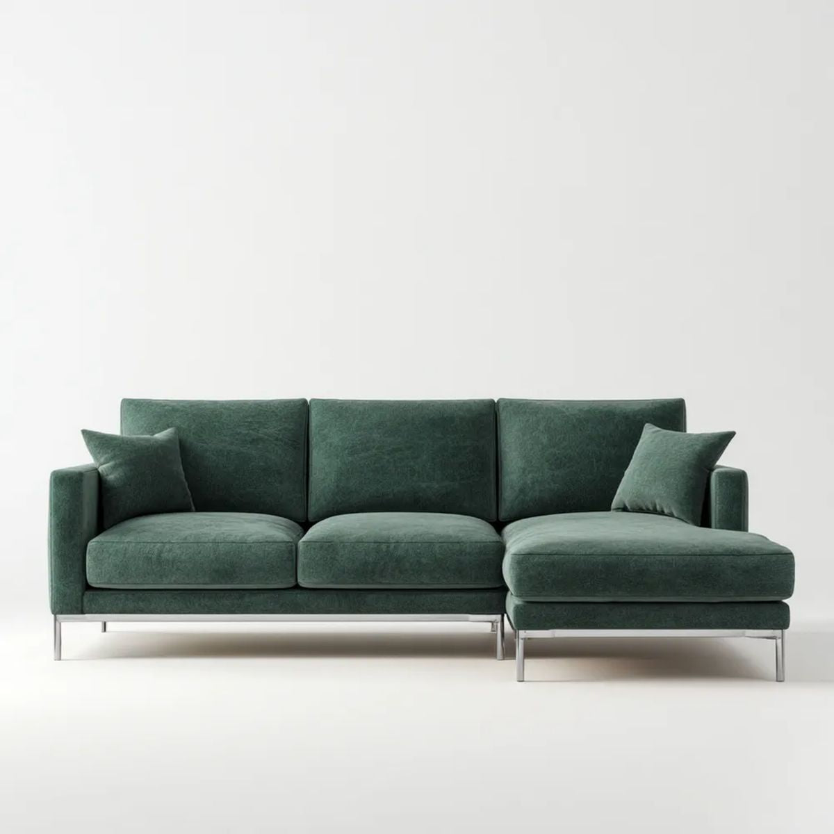 Sofa, 3-osobowa sofa z synonimem w kolorze ciemnozielonym, 250 x 160 x 84 cm
