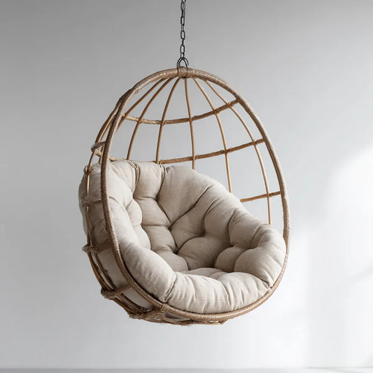 Hamak lub fotel wiszący, Krzesełka wiszące Przyroda 95 x 75 x 120 cm Rattan Oval