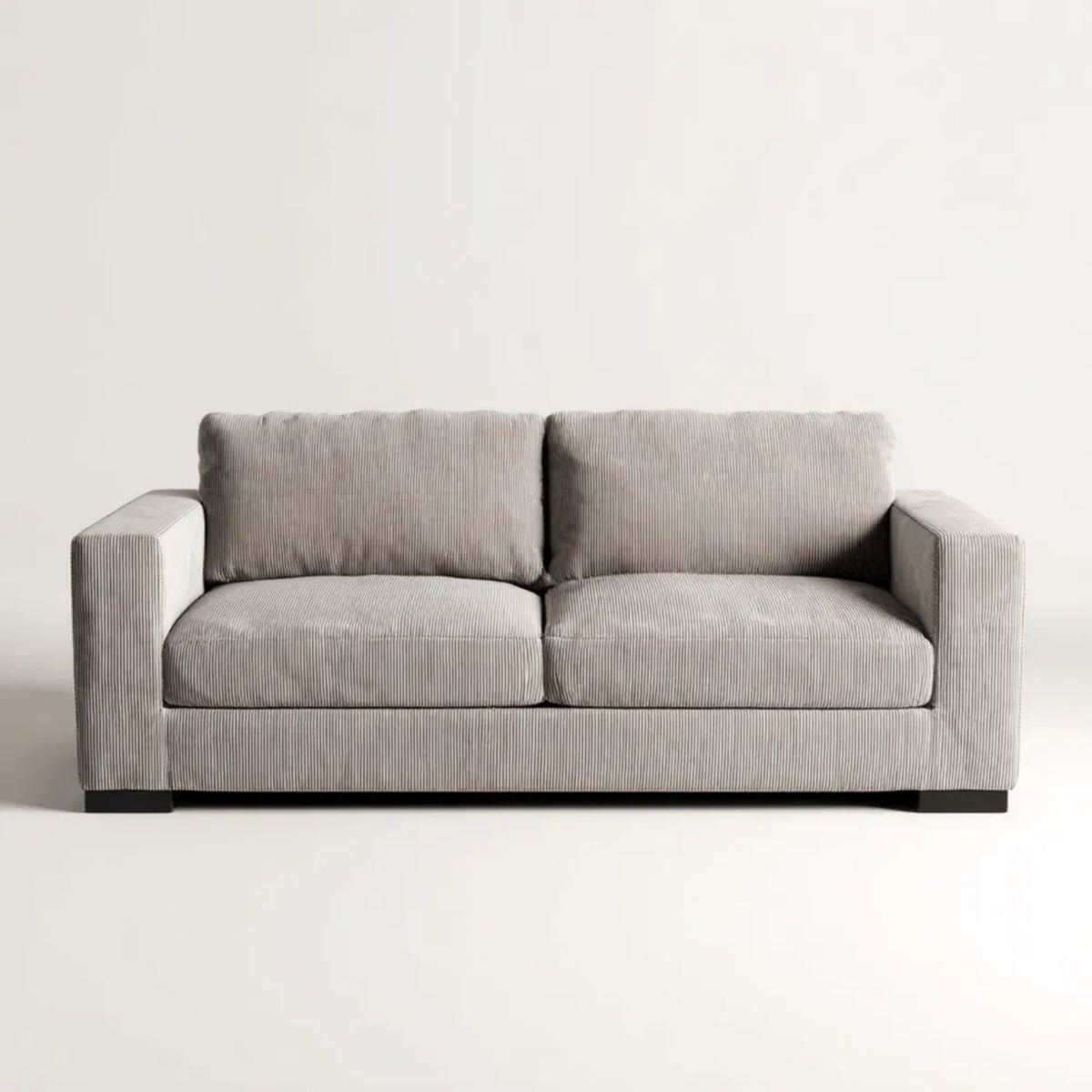 Sofa, 2-osobowa w kolorze jasnoszarym sofa w poliestrze, wiklinowym velvet, 180 x 90 x 85 cm
