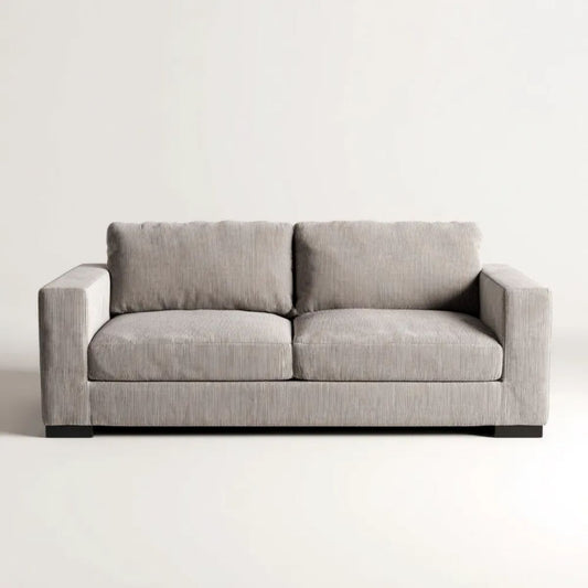 Sofa, 2-osobowa w kolorze jasnoszarym sofa w poliestrze, wiklinowym velvet, 180 x 90 x 85 cm