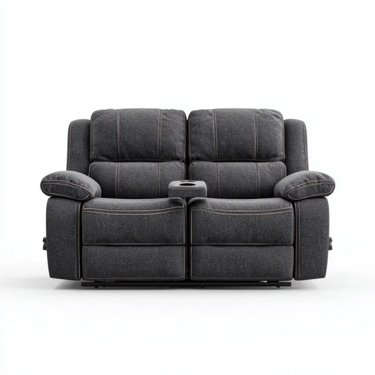 Sofa, 2 ciemnoszare poliestrowe sofy z uchwytem na kubek 168 x 97 x 102 cm