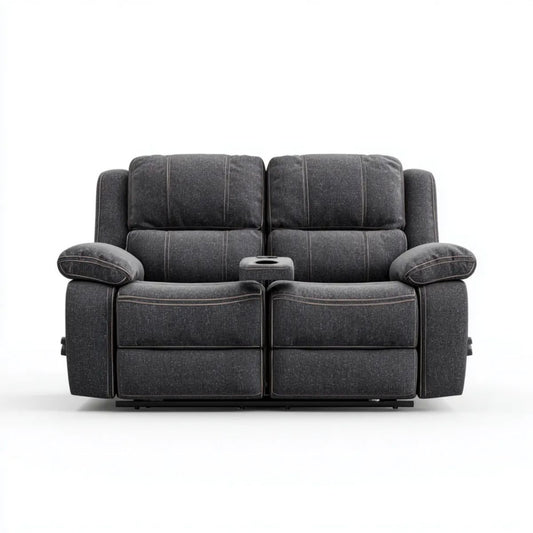 Sofa, 2 ciemnoszare poliestrowe sofy z uchwytem na kubek 168 x 97 x 102 cm