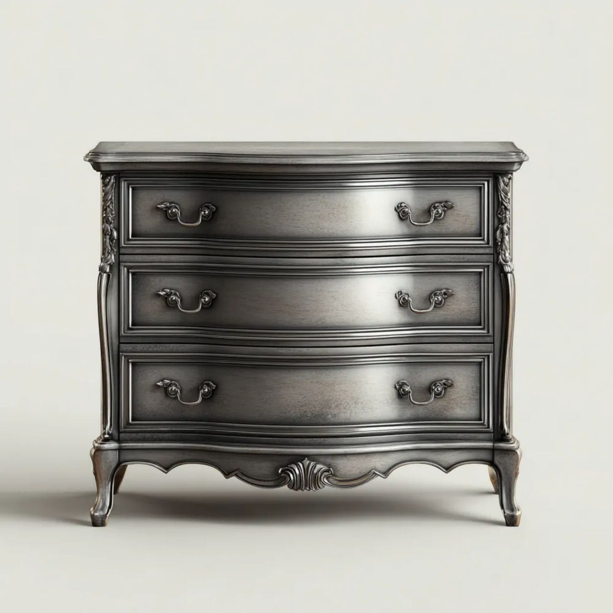 Komoda, Klasyczna szafka szuflady z antyracytem w kolorze szarym MDF 100 x 45 x 90 cm