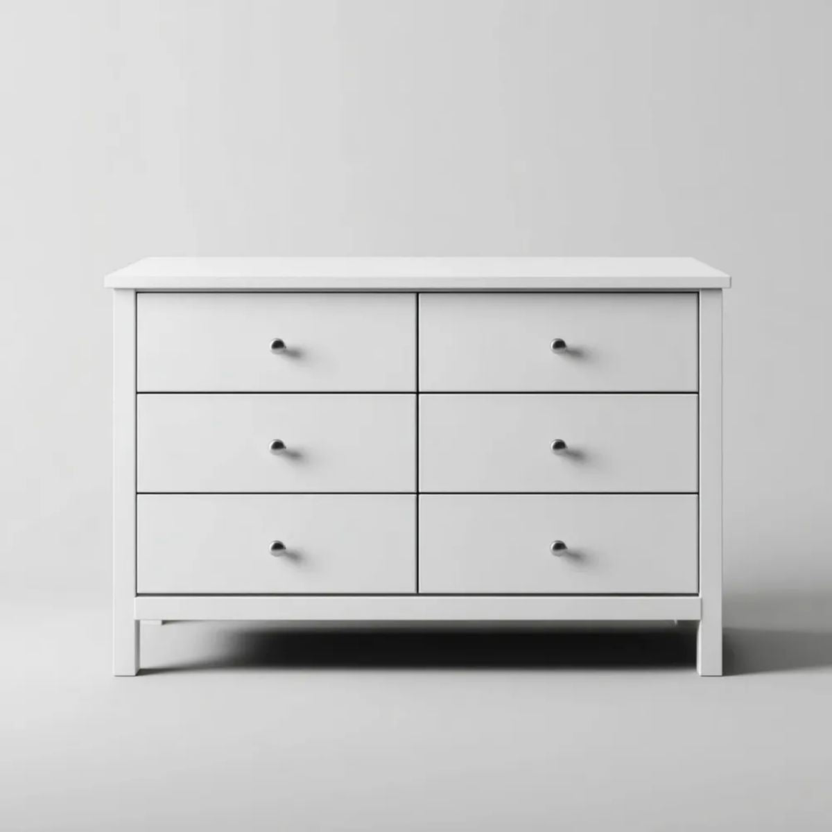 Komoda, Biała komora w panelach MDF z 6 szufladami, 120 x 40 x 80 cm