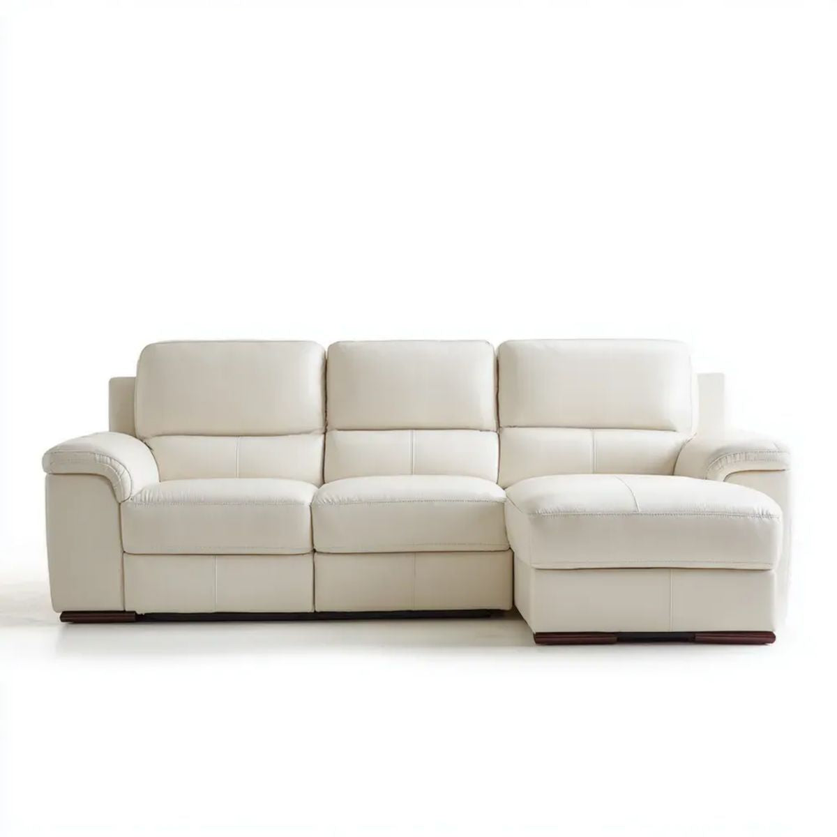 Sofa, 3 kwadraty kwadratowe biały kwadratowy poliuretanowy skórzany sofa, 260 x 160 x 95 cm