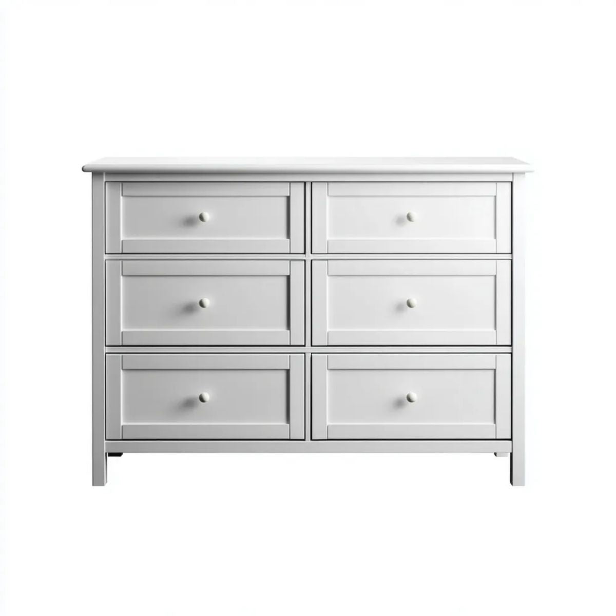Komoda, Biała komora MDF z 6 szufladami, 120 x 40 x 80 cm