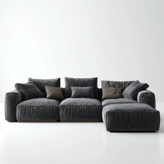 Sofa, 4-osobowa poliestrowy antracyt sofa, distrist meridian, 300 x 165 x 85 cm