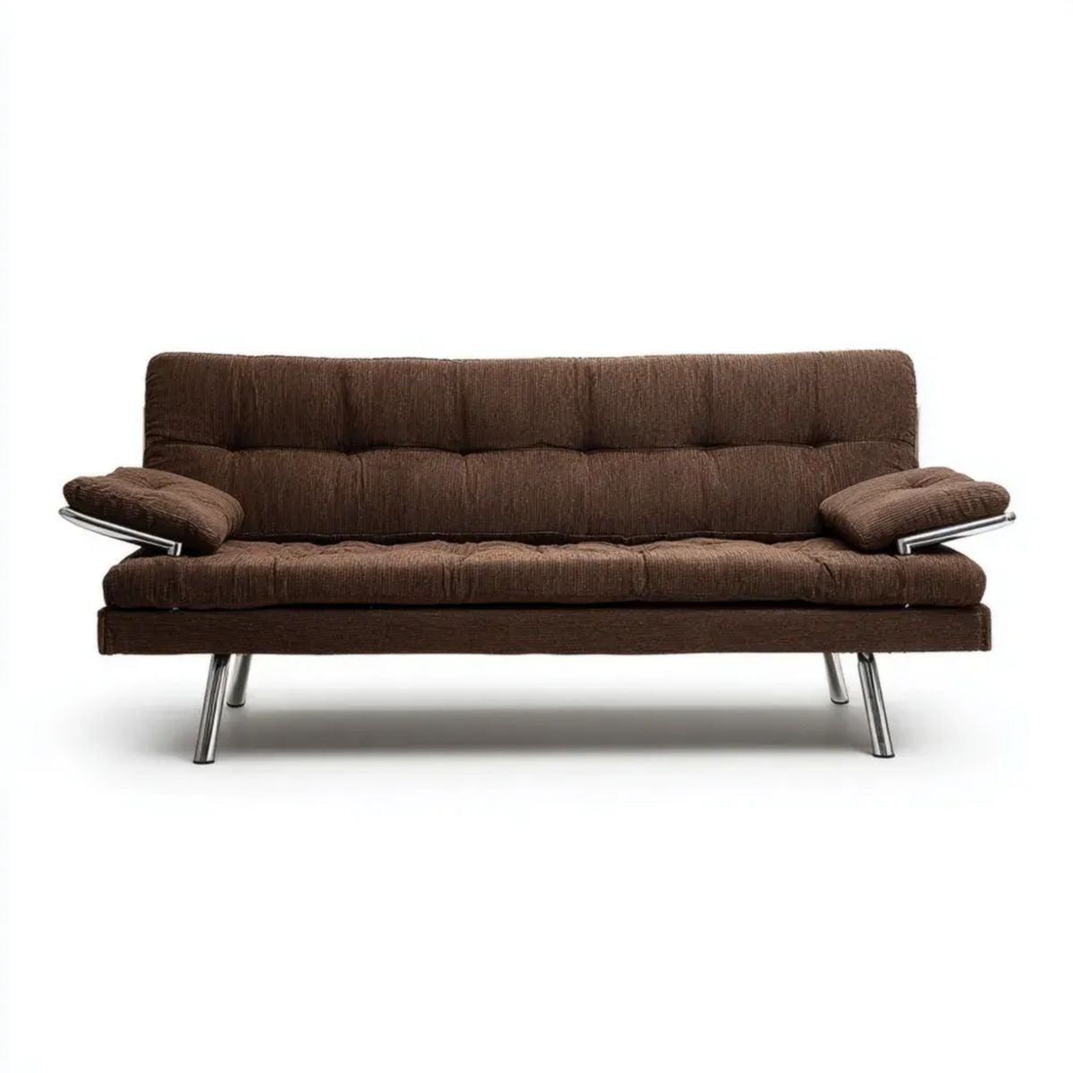 Sofa, 3 brązowa sofa w poliestrze i metalu, 200 x 90 x 85 cm