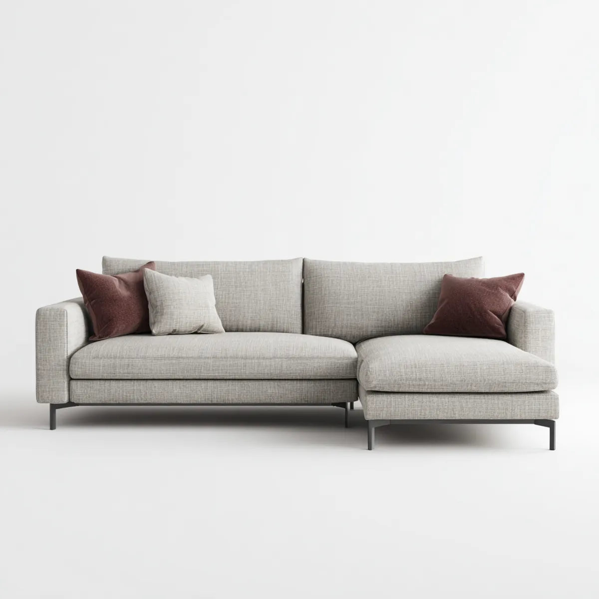 Sofa, Kanapa narożna z recyrem na prawej szarej, szarej ramie 260 x 160 x 85 cm