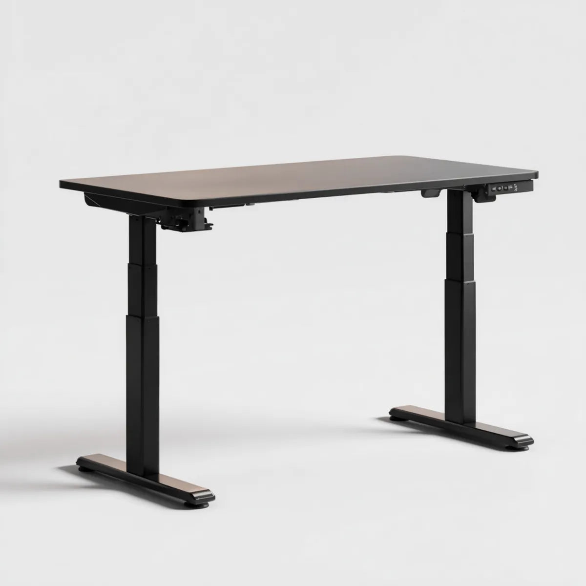 Biurko, Elektrycznie regulowane biurko Ciemny szary 120 x 60 cm MDF prostokątny