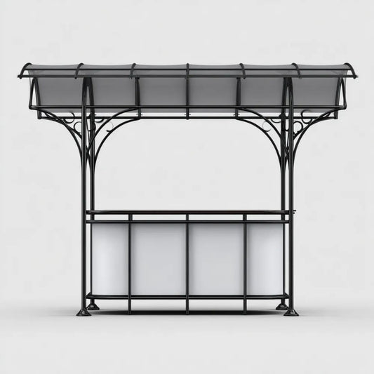 Altana lub pergola, Stal czarna i półprzezroczysty poliwęglan pergola 200 x 80 x 250 cm
