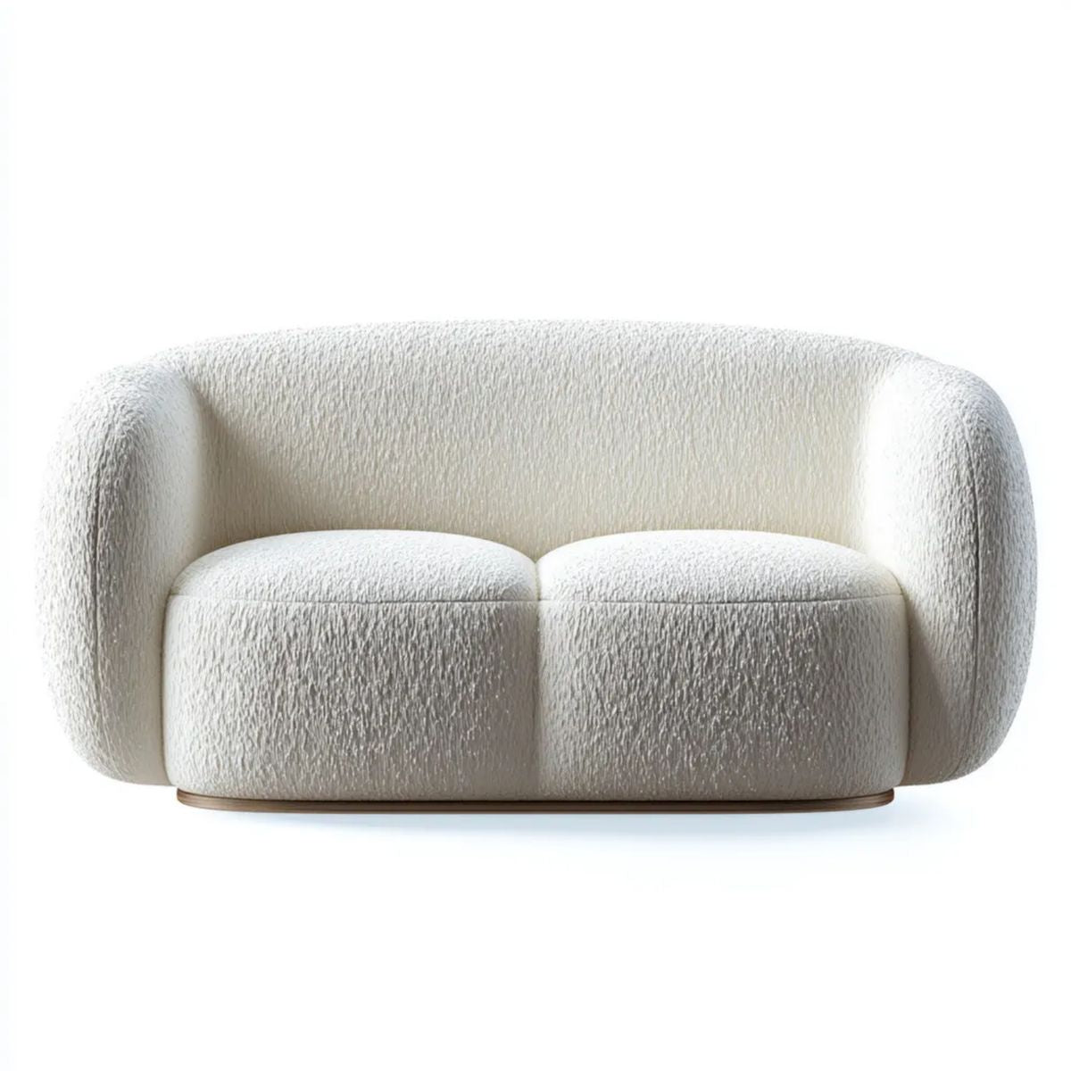 Sofa, 2-osobowa sofa zaokrąglona z zapięcia tkaniny, drewniana podstawa, 170 x 95 x 75 cm