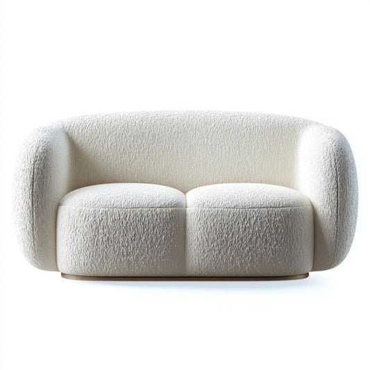 Sofa, 2-osobowa sofa zaokrąglona z zapięcia tkaniny, drewniana podstawa, 170 x 95 x 75 cm