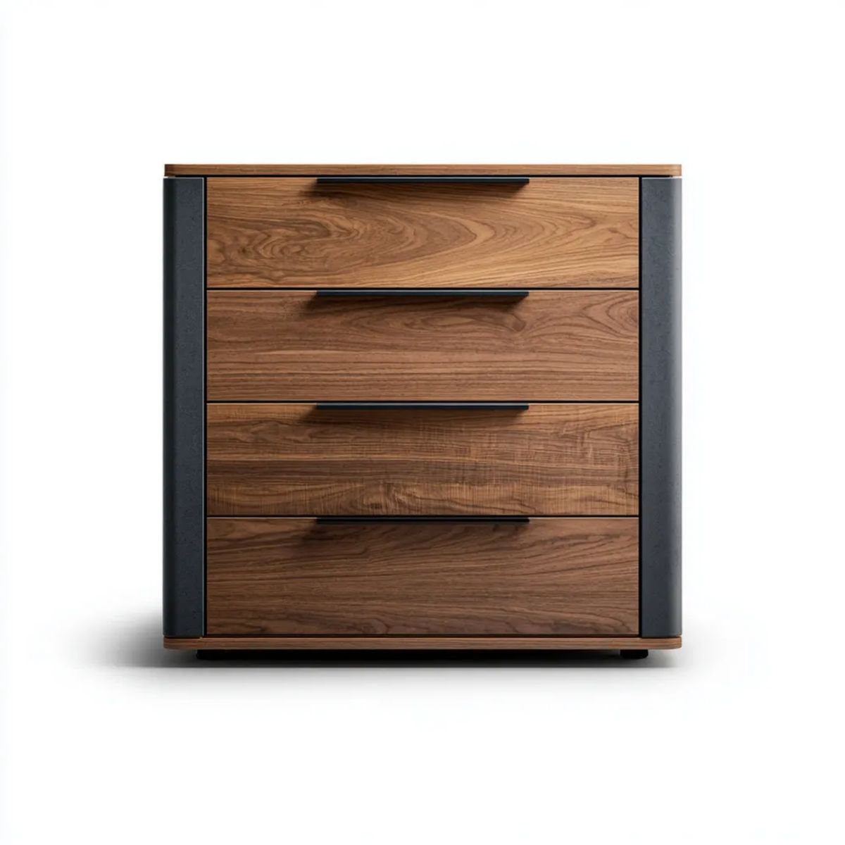 Komoda, Prostokątna szuflada 4-krotnie pokryta czarnym i cienkim płytem MDF, 100 x 45 x 100 cm
