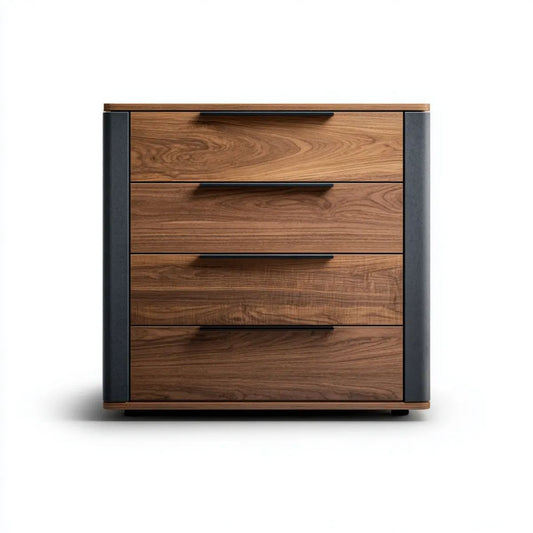 Komoda, Prostokątna szuflada 4-krotnie pokryta czarnym i cienkim płytem MDF, 100 x 45 x 100 cm